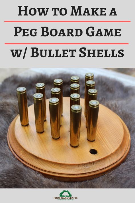 Triangle Peg Game, Shotgun Shell Art, Peg Game, Hunting Crafts, Diy Yard Games, Deer Antler Decor, Military Christmas, Hunting Diy, Game Diy