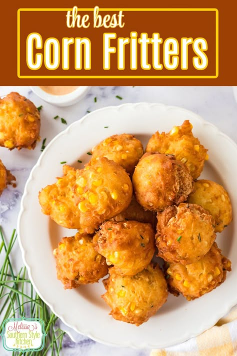 Best Zucchini Fritters Recipe, Old Mill Corn Fritters Recipe, Corn Fritters Recipe Air Fryer, Baked Corn Fritters Oven, Sweet Corn Fritters Recipe, Fritter Batter Recipe, Leftover Cornbread Recipe, Corned Beef Fritters, Oven Baked Corn