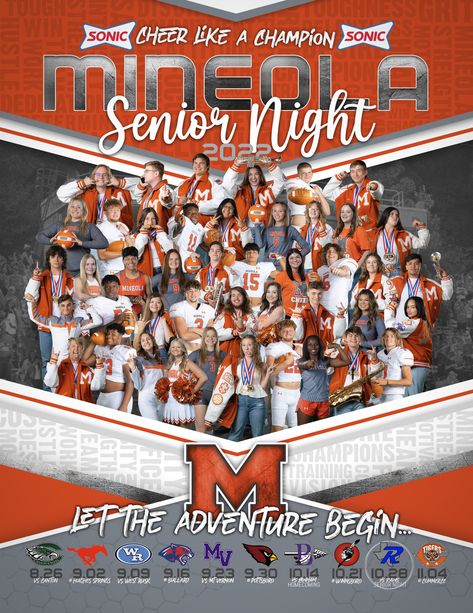 Senior Night Poster, Sports Banners, Spirit Signs, Sport Banner, Class Of 2023, Senior Night, Cheer Team, Football Program, Sports Photography