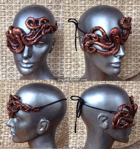 octo montage wm Octopus Mask, Eye Patch, Octopus Inspired Fashion, Cool Eyepatch, Steampunk Eye Mask For Costume, Steampunk Accessories Mask, Pirate Eye Patch, Steampunk Eyepatch, Organic Armor