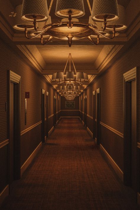 Haunted Hotel Aesthetic, Vintage Hotel Aesthetic, Artworks Aesthetic, Ahs Hotel, Familia Madrigal, Hotel Corridor, Bg Design, Horror Stuff, Aesthetic Dark Academia