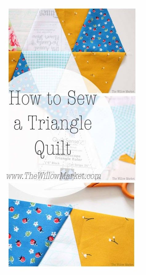 Triangle Quilt Tutorials, Triangle Template, Triangle Quilt Pattern, Patchwork Tutorial, First Quilt, Triangle Ruler, Beginner Sewing Patterns, Fabric Sewing Patterns, Quilting Templates