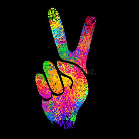 Retro hippie symbol. Hippie symbols two fingers as a sign of victory, a sign of #Sponsored , #ad, #SPONSORED, #hippie, #Hippie, #sign, #symbol 70s Illustration, Hippie Symbols, 60s Theme, Peace Fingers, Peace Sign Art, Love And Peace, Two Fingers, Pattern Drawing, A Sign