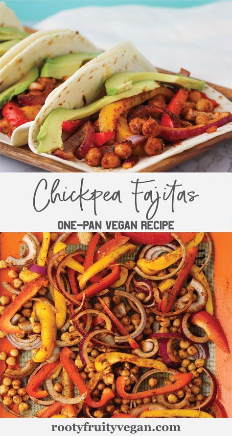 Chickpea Fajitas, Fajitas Vegan, Vegan Fajitas, Veggie Fajitas, Plant Based Lunch, Meatless Meal, Quick Vegan Meals, Plant Based Recipes Easy, Vegan Chickpea