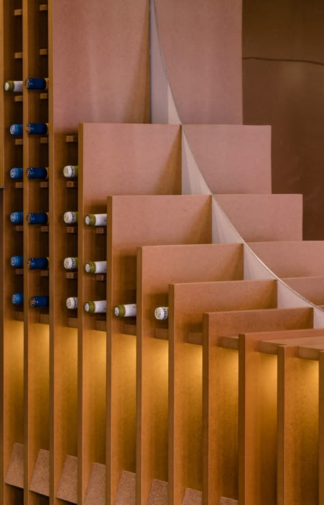 Zooco Estudio create cave-like wine shop in Spain Wine Shop Interior, Wine Cave, Whisky Bar, Joinery Details, Cellar Design, Wine House, Wine Shelves, Bottle Display, Wine Wall