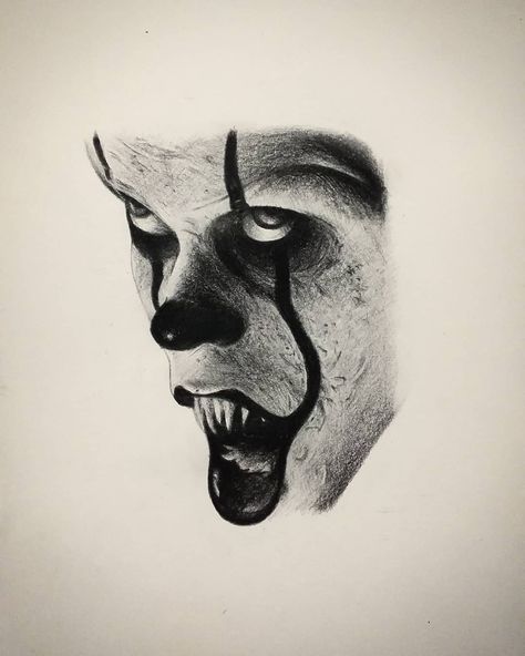 Horror Face Tattoo, Realism Horror Tattoo, Horror Chest Tattoo, Scary Tattoos Dark Art, Horror Tattoo Stencil, It Drawings, Tattoos Horror, Horror Sketch, Black Work Tattoos