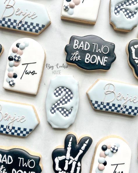 When your vision comes to life! Bad two the Bone 🦴 #bigcookiehouse #treasurecoast #portsaintlucie #sugarcookies #cookiesofinstagram #edibleart #badtwothebone #badtwothebonebirthday #birthdaycookies #birthdayparty Bad 2 The Bone Cookies, Bad Two The Bone Birthday Party Food, Bad Two The Bone Birthday Cake, Bad Two The Bone Cookies, Bad Two The Bone Cake, Bad 2 The Bone Birthday Party Boy, Bad To The Bone Birthday Party, Bad Two The Bone Birthday Party Boy, Bad Two The Bone Birthday Party