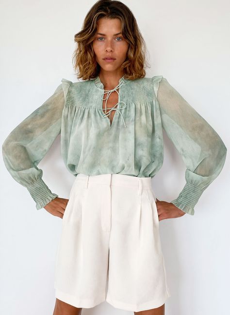 Women Chiffon Blouse, Fashion Tops Blouse, Romantic Outfit, Denim Accessories, Chiffon Ruffle, Summer Blouses, Sheer Chiffon, Women Shirts Blouse, Chiffon Blouse