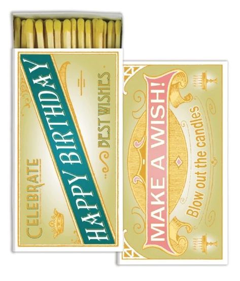 Matches – Driftwood Maui #matches #birthday #happybirthday #hbd #makeawish #celebrate #birthdayparties Happy Birthday Best Wishes, Decorative Matches, Match Boxes, Candle Power, Happy Birthday Vintage, Cake Kit, Bowling Party, Safety Matches, Happy Wishes