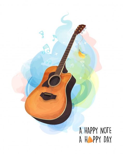 British Vs American Words, Birthday Card Illustration, British Vs American, American Words, Guitar Illustration, Birthday Music, Tote Design, Background Birthday, Birthday Wallpaper