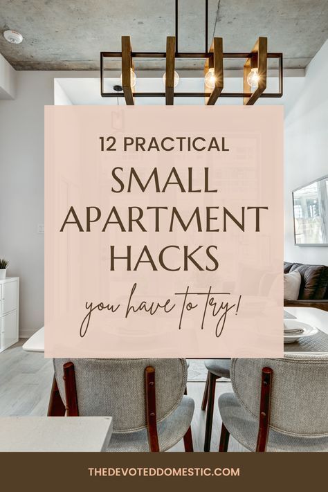 Just moved into a smaller size home & don’t know how to make it look & feel good? No problem! Here are 12 genius small apartment hacks & small apartment tips you have to know about for an effective small space! Rental Home Decorating On A Budget Small Apartments, Hygge Small Apartment, Desk In Small Apartment, Small Places Decor, Easy Room Makeover Ideas, Studio Apartment Storage Ideas, Rental Apartment Decorating On A Budget, Small Apartment Tips, Small Apartment Essentials