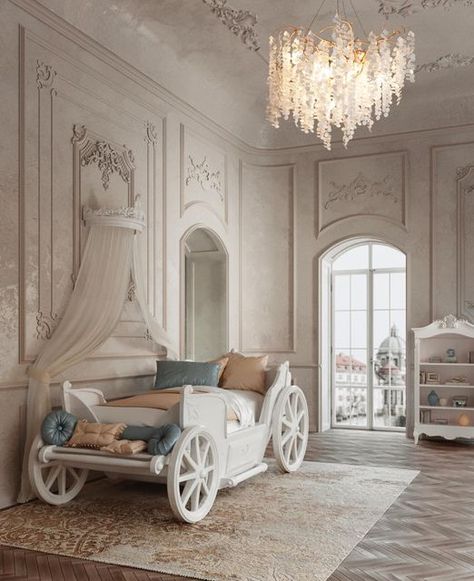 Winter Wonderland Nursery, Fairy Tale Bedroom, Paris Nursery, Carriage Bed, Castle Nursery, Fairytale Bedroom, Castle Bed, Kids Bedroom Boys, Beautiful Bed