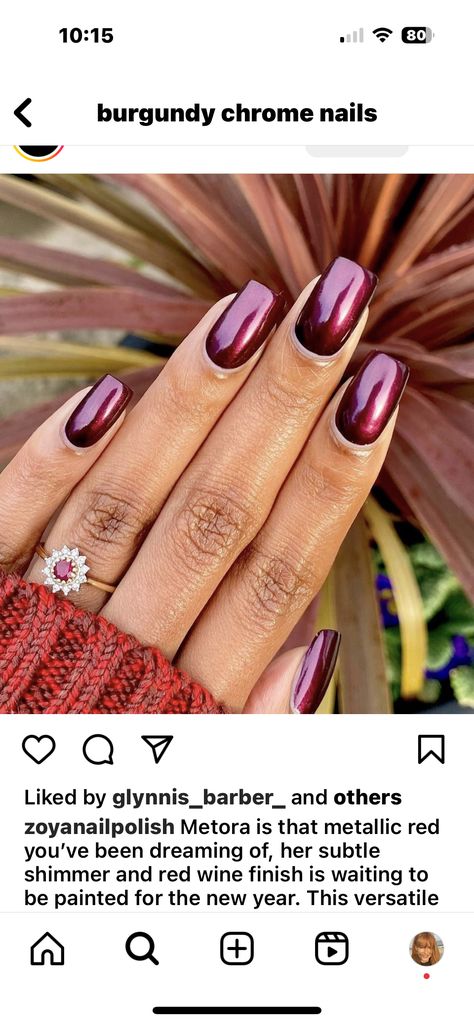 Burgundy With Chrome Nails, Maroon Glazed Nails, Chrome Nails Burgundy, Chrome Dipped Nails, Chrome Wine Nails, Burgundy Chrome Nails Designs, Maroon Nails With Chrome, Burgundy Nails Chrome, Burgundy Dip Nails