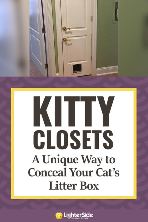 “Kitty Closets”: A Unique Way To Conceal Your Cat’s Litter Box Cat Litter Box In Closet, Where To Put Litter Box In House, Litter Closet, Cat Closet Ideas, Litter Furniture, Cat Closet, Cat Liter, Hiding Cat Litter Box, Diy Litter Box