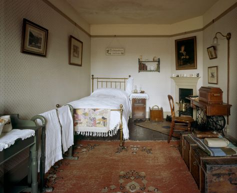 The Cook's Bedroom at Wightwick Manor, Wolverhampton, West Midlands | National Trust Images Wightwick Manor, Victorian Bedroom, Victorian Interiors, Bedroom Furnishings, Vintage Bedroom, The Tower, Dream Bedroom, My New Room, House Inspo