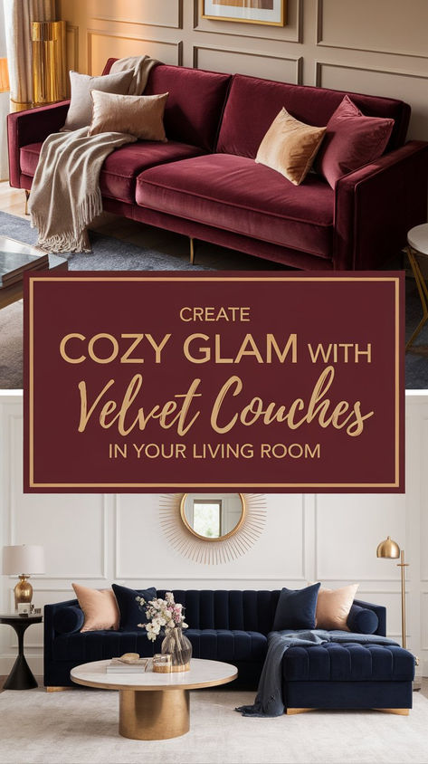 Thinking of adding a velvet couch to your space? These stylish ideas offer the perfect inspiration to transform your living room into a cozy and chic retreat. #VelvetFurniture #LivingRoomInspiration #ElegantHome Pink Couch Living Room Ideas Glam, Burgundy Couch Decor, Burgundy Couch Living Room Ideas, Tufted Couch Living Room, Burgundy Couch Living Room, Velvet Couch Living Room Ideas, Burgundy Couch, Pink Couch Living Room, Velvet Couch Living Room