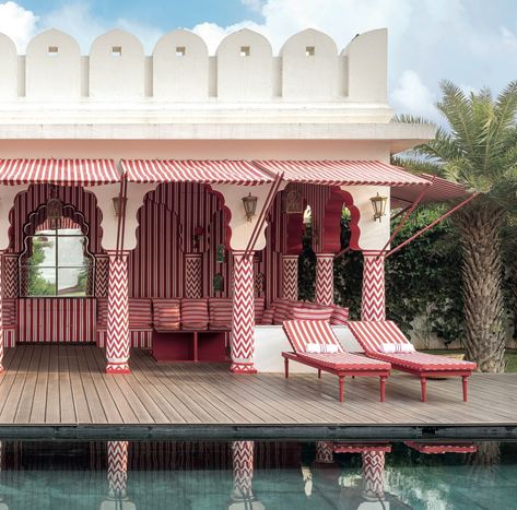 Villa Palladio, Striped Walls, Wedding Logos, Travel Inspo, Architectural Digest, Jaipur, New Life, Wedding Shoot, Outdoor Spaces