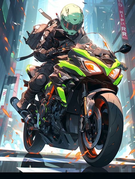 Anime Motorcycle, Beginner Artist, Wallpaper Digital Art, Motorbike Art, Concept Vehicles Sci Fi, Motorcycle Drawing, Image Moto, One Piece Tattoos, Futuristic Motorcycle