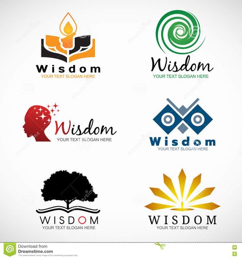 Wisdom And Knowledge Logo Vector Set Design Stock Vector - Illustration of logo, character: 74636619 Wisdom Logo Design, Knowledge Logo Design, Knowledge Logo, Wisdom Meaning, What Is Wisdom, Wisdom Tattoo, Logo Dc, Logo Funny, Deep Wisdom