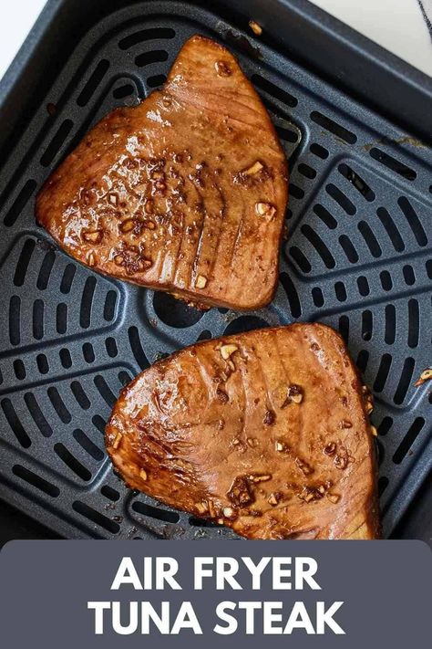 Blackened Tuna Steak Air Fryer, Ahi Tuna Steak Recipe Low Carb, Marinated Ahi Tuna Steaks, Recipe For Ahi Tuna Steaks, Tuna Steak Healthy Recipes, Ahi Steak Recipe Dinners, Pan Fry Tuna Steak, Tuna Egg Cheese Air Fryer, Easy Fresh Tuna Recipes