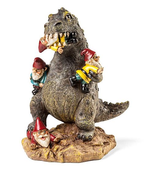 null Dinosaur Garden, Lawn Gnome, Gadget Tecnologici, Garden Gnomes Statue, Gnome Statues, Garden Gnomes, Garden Gnome, Outdoor Statues, A Dinosaur