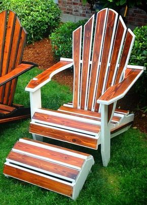 These Adirondack chair plans will help you build an outdoor furniture set that becomes the centerpiece of your backyard #adirondack . It's a good thing that so many plastic patio chairs are designed to stack, and the aluminum ones fold up flat. #furniture #patio #chair Kursi Outdoor, Plastic Patio Chairs, Wooden Patio Furniture, Adirondack Chair Plans, Wooden Patios, Chair Size, Plastic Adirondack Chairs, Best Outdoor Furniture, Diy Chair