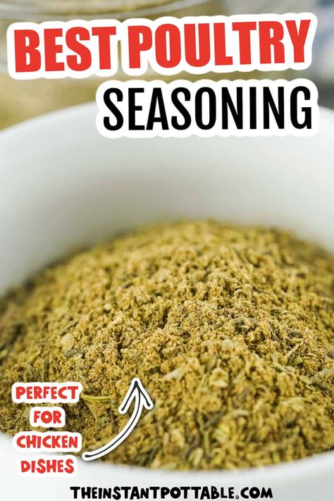 BEST POULTRY SEASONING Diy Chicken Seasoning Spice Mixes, Sodium Free Seasoning Spice Mixes, Chicken Broth Seasoning, Diy Poultry Seasoning, Chicken Soup Seasoning Recipe, Homemade Chicken Seasoning, How To Make Poultry Seasoning, Diy Poultry Seasoning Recipe, Poultry Seasoning Recipe Simple