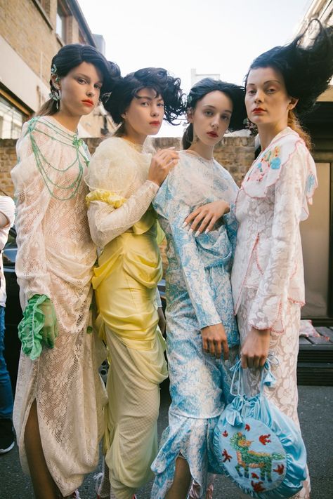 Backstage Yuhan Wang SS20 | Dazed Yuhan Wang, Bohemian Vintage Dress, Juergen Teller, Quirky Fashion, Flowy Maxi Dress, Fairy Dress, Fashion Editorial, Fashion Sketches, Look Chic