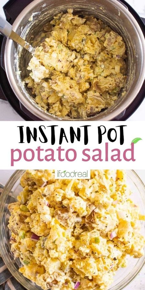 You will fall in love with making Instant Pot potato salad, and you will fall hard. This one-pot pressure cooker potato salad recipe has EVERYTHING you love in a creamy, tangy, zesty classic potato salad, but made with half the effort. Bonus points for not having to wait for potatoes to boil! Instapot Potato Salad, Instant Pot Potato Salad, Pressure Cook Potatoes, Pressure Cooker Potatoes, 30 Minute Meals Healthy, Classic Potato Salad, Easy Potato Salad, Creamy Potato Salad, Potato Salad Recipe