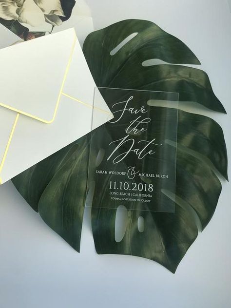 Acrylic Save The Date, Wedding Announcements Invitations, Clear Wedding Invitations, Luxury Envelope, Modern Save The Dates, Luxury Invitation, Acrylic Wedding Invitations, Wedding Announcement, Acrylic Invitations