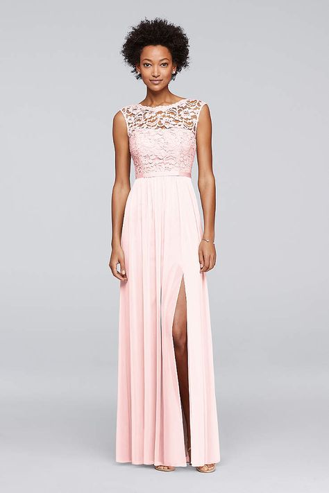 Find the perfect bridesmaid dresses at David's Bridal. Our bridesmaid dresses include all styles & colors, such as purple, gold, red & lace. Shop now! Long Mesh Skirt, Wine Bridesmaid Dresses, Davids Bridal Bridesmaid, Davids Bridal Bridesmaid Dresses, Bridesmaid Dresses Long Chiffon, Bridesmaids Ideas, Lace Bridesmaid Dress, Bridesmaid Inspiration, Bridesmaid Dressing Gowns