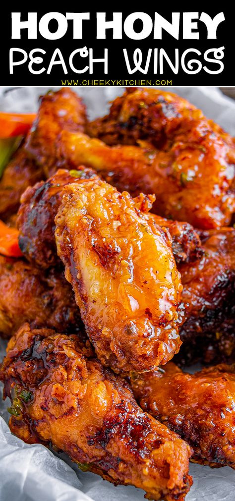 Chicken Wing Sauce Recipes, Hot Honey Recipe, Wing Sauce Recipes, Chicken Wing Sauces, Peach Preserves, Hot Honey, Chicken Wing, Hot Wings, Delicious Chicken