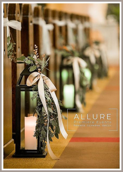 Winter Wedding Aisle - Ouch! - Struggling to find the tips that you have been searching for? Why not try Amazon.com TODAY! December Wedding Aisle Decor, Isle Lanterns Wedding, Lantern Aisle Markers, Wedding Aisle Decor Lanterns, Winter Lantern Centerpieces, Lantern Wedding Aisle, Lanterns With Greenery, Outdoor Winter Wedding Ceremony, Winter Wedding Aisle