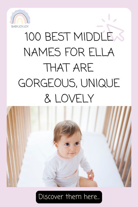 100 best middle names for Ella, Ella meaning, alternate spellings for Ella, nicknames for Ella, similar names to Ella and sibling names for Ella... Read here... #Baby #Babyjoyjoy #Kids #Babycare #Momlife Ella Tattoo Name, Names With Ella In Them, Ella Necklace, Ella Name, Ella Bands Pregnant, Cool Middle Names, Middle Name, Unique Names, Baby Girl Names