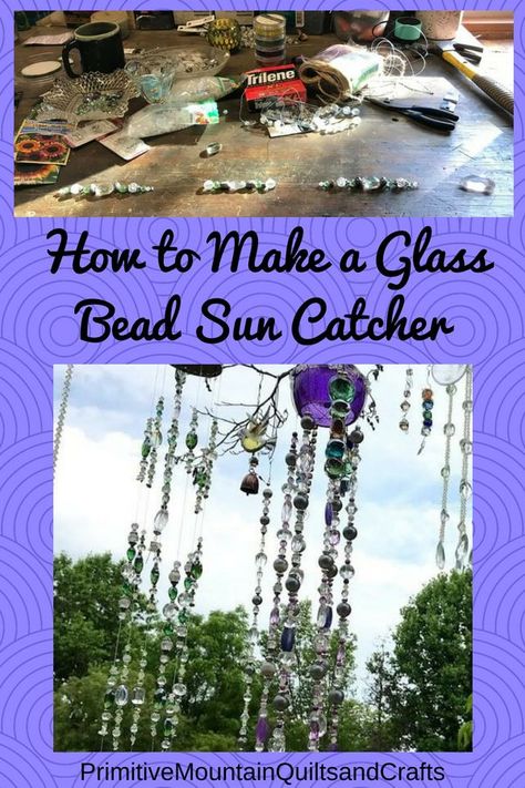 Bead Sun Catcher, Glass Bead Crafts Diy, Windchimes Diy, Crystal Suncatchers Diy, Wind Chimes Homemade, Glass Bead Crafts, Suncatcher Diy, Diy Suncatchers, Wind Chimes Craft