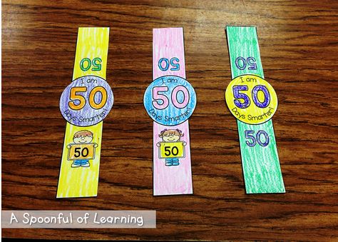 50th Day of School Bracelets! FREE! 50th Day Of School Activities, 50 Days Of School, Kindy Classroom, 50th Day Of School, School Bracelets, The Three Billy Goats Gruff, Kindergarten Art Crafts, October Classroom, Three Billy Goats Gruff