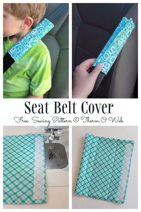 DIY Fabric Seat Belt Cover Free Sewing Pattern | Fabric Art DIY Seat Belt Pillow, Seat Belt Pads, Fusible Fleece, Fabric Sewing Patterns, Sew Ins, Seat Belts, Small Sewing Projects, Seat Belt Cover, Fabric Seat