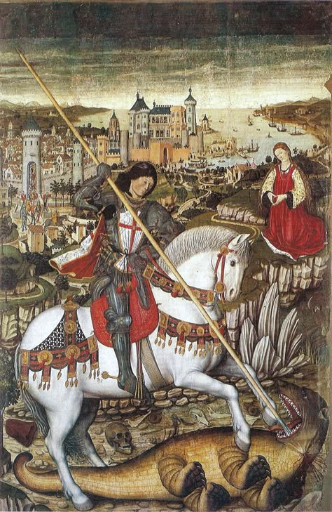 Medieval Horse, Saint George And The Dragon, Saint George's, San Michele, Grand Palais, Dragon Slayer, Saint George, Medieval Art, Patron Saints