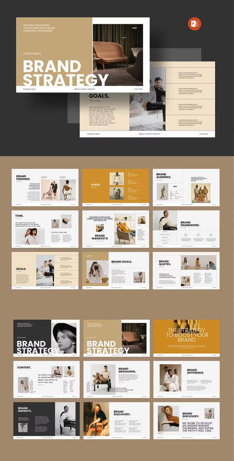 Brand Strategy PowerPoint Presentation Template - 30 Slides in Total Brand Strategy Presentation Design, Brand Strategy Deck, Luxury Presentation Design, Marketing Presentation Design, Brand Strategy Templates, Marketing Strategy Presentation, Brand Powerpoint, Brand Strategy Presentation, Brand Deck