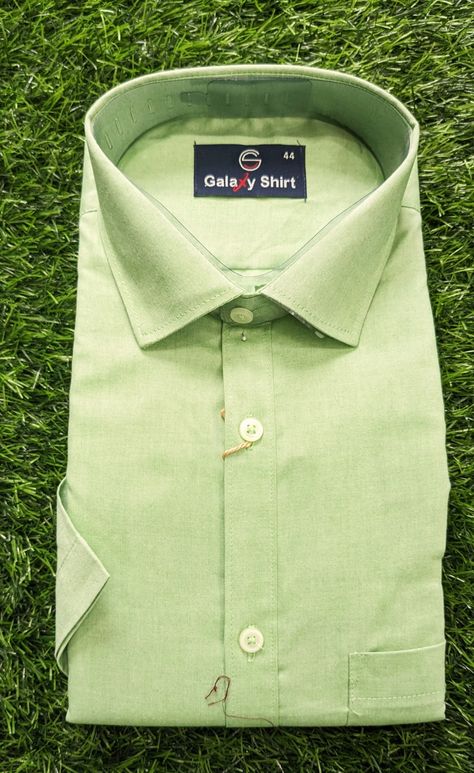 Plain Cotton Shirt ( Half Sleeve  Size 44) Pista Green Pista Colour, Pista Green Colour, Galaxy Shirt, Pista Green, Green Colour, Green Shirt, Half Sleeve, Half Sleeves, Green Colors