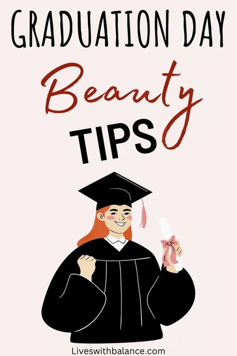 graduation skincare tips, graduation makeup tips, graduation day hair, graduation day makeup Graduation Photos Makeup, Graduation Day Hairstyles With Cap, Graduation Cap With Short Hair, College Graduation Makeup, Graduation Day Makeup, Grad Photos Makeup, Graduation Look Makeup, Graduation Tips, Hair Graduation