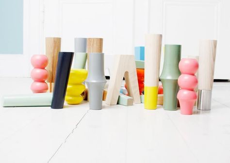 Wish I had thought of this!  Pretty Pegs, an online shop offering a leg collection that works as an alternative to the standard Ikea legs Ikea Upgrades, Ikea Legs, Ikea Bank, Pretty Pegs, Billy Bookcase Hack, Ikea Billy Bookcase Hack, Ikea Couch, Kura Bed, Ikea Billy Bookcase