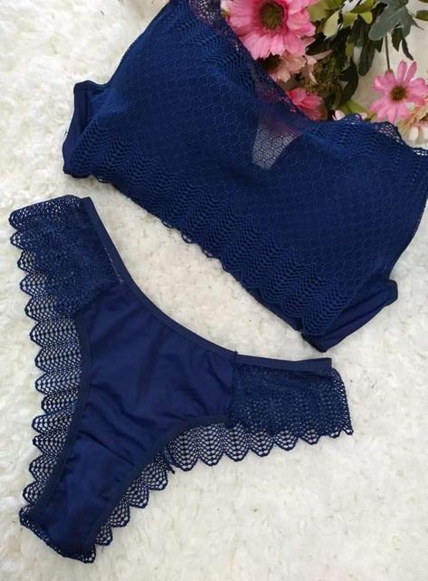 Dark Blue Lingerie, Floral Lingerie, Lingerie Inspiration, Blue Lingerie, Blue Bra, Cute Lingerie, Lingerie Outfits, Pretty Lingerie, Pinterest Outfits