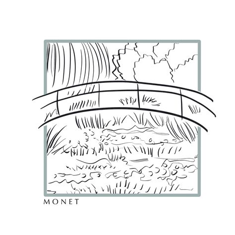 Monet Tattoo, Claude Monet, Line Art, Tattoos, Art