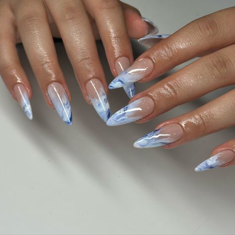 Convocation Nails, Ocean Nails Designs, Ocean Wave Nails, Vacation Nails Ideas, Nails 3d Gel, Ocean Nail, Ocean Nails, Kylie Nails, Gel X Nails