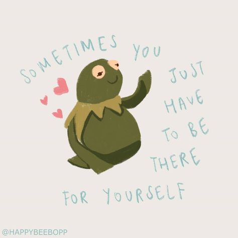 HappyBeeBopp | Mental Wellness on Instagram: “Sometimes you just have to be there for yourself. Practice self-compassion and don't be so harsh on yourself. We all make mistakes and grow…” Happybeebopp On Instagram, Self Compassion Illustration, Self Compassion Aesthetic, Be Gentle With Yourself Quotes, Compassion Illustration, Dont Care Quotes, Grow Wallpaper, Be There For Yourself, Self Compassion Quotes