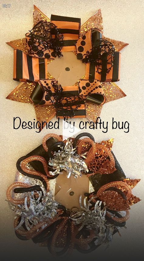 ✓✓Orange and black mum backers. Homecoming mums designed by crafty bug, Mum Backers, Wedding Bows Diy, Corsage Diy, Big Homecoming Mums, Unique Homecoming Mums, Homecoming Mums Senior, Homemade Gifts For Mom, Texas Homecoming Mums, Diy Corsage