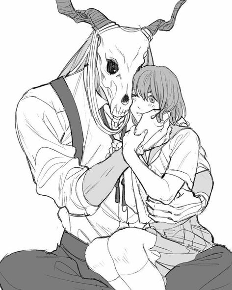 Elias Ainsworth Fanart, Chise X Elias, Magnus Bride, Fantasy Romance Art, Chise Hatori, Elias Ainsworth, Train Drawing, Magus Bride, Ancient Magus Bride