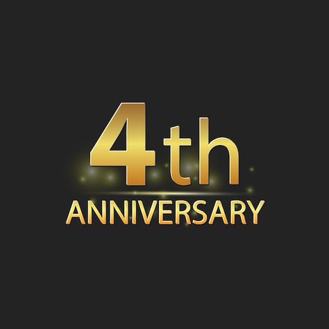 4th Year Anniversary, 4 Year Anniversary, Anniversary Logo, 4th Anniversary, Frame Gallery, Gold Anniversary, Photo Frame Gallery, Elegant Logo, Anniversary Celebration