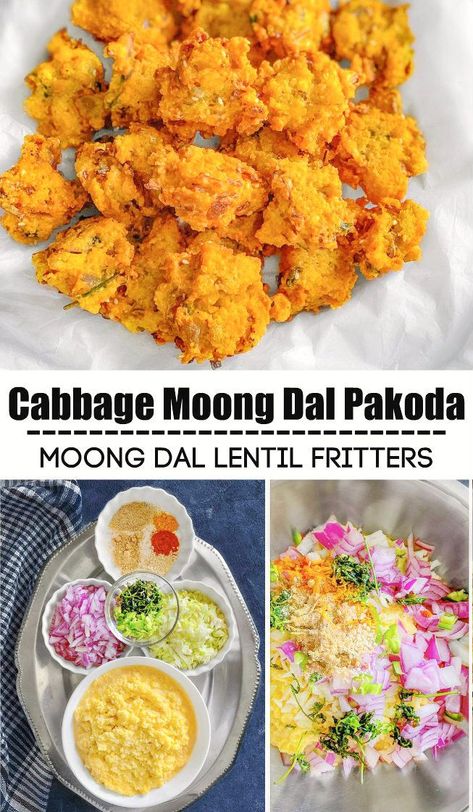 Cabbage Moong Dal Pakoda Recipe Moong Dal Pakora, Cauliflower Lettuce Wraps, Weekend Brunch Ideas, Albanian Cuisine, Chicken Puff, Potato Asparagus, Mushroom Potato, Meatball Appetizer, Lentil Fritters